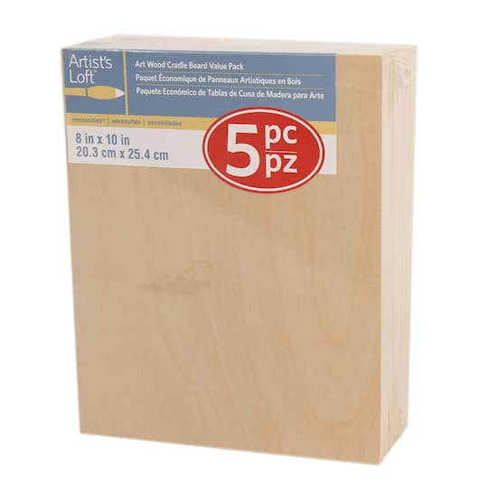 6 Packs: 5 ct. (30 total) 8" x 10" Cradled Wood Painting Panels by Artist's Loft™ Necessities™